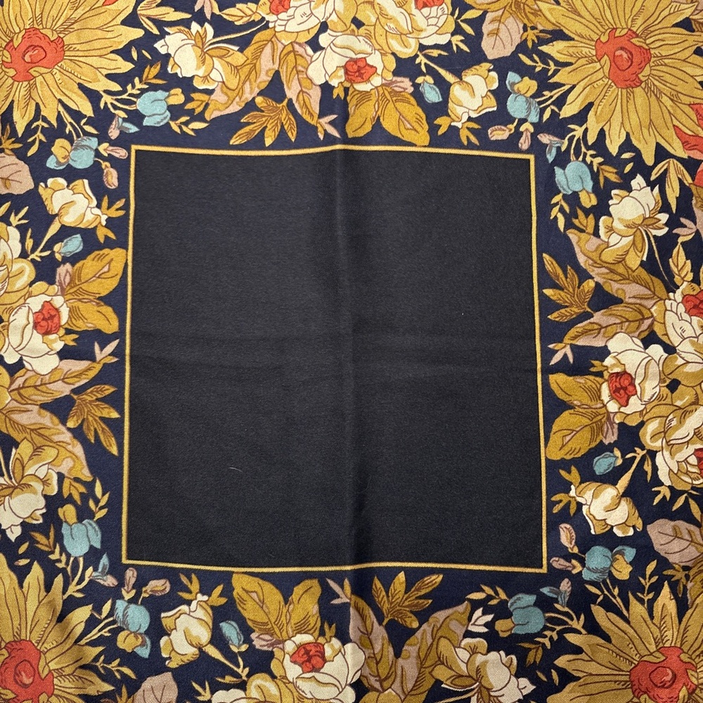 Liberty of London Floral Silk Scarf in Red, Gold, and Blue - Picture 2 of 6